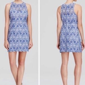 Bb Dakota blue and white lace dress